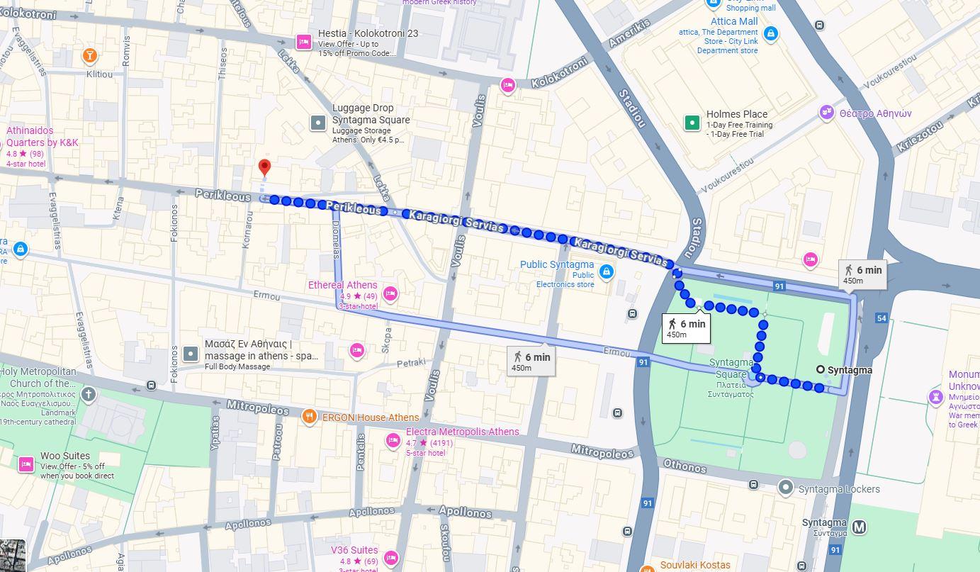 lockers at syntagma map